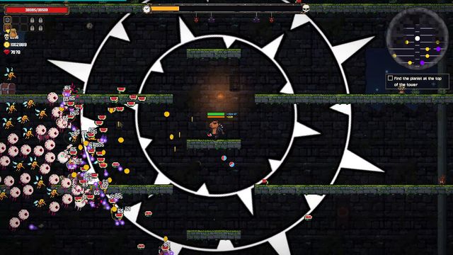 A dense swarm of pink enemies